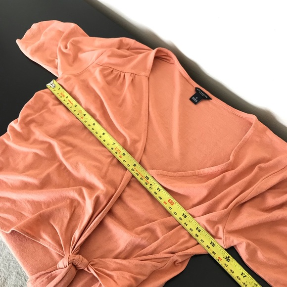 Ann Taylor Layered Look Short Sleeve T-Shirt | Knot Front - Picture 7 of 8